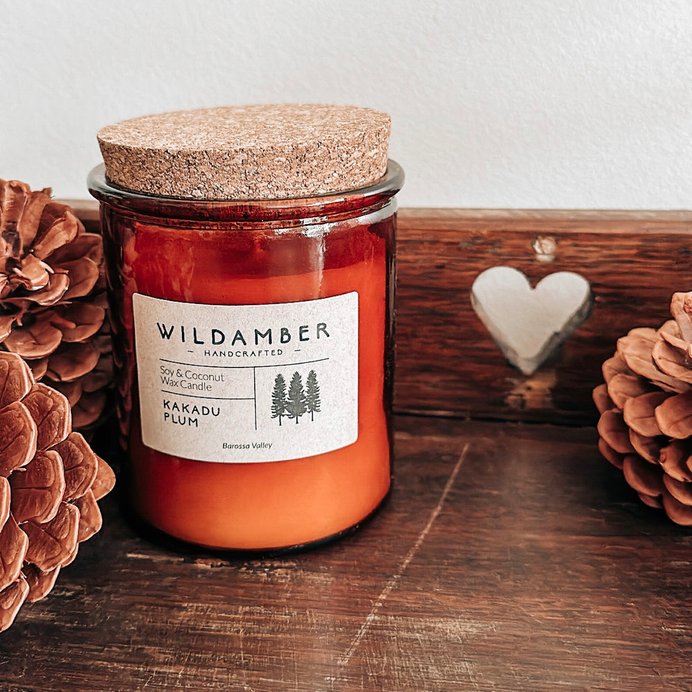 Wild Amber Candles handcrafted in the Barossa Valley WILD AMBER.